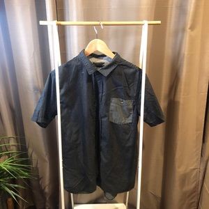 Black dotted button up shirt Size L